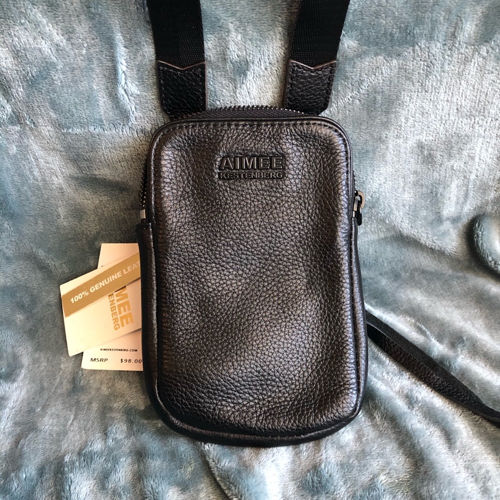 NWT Aimee Kestenberg Just Saying Leather Crossbody
